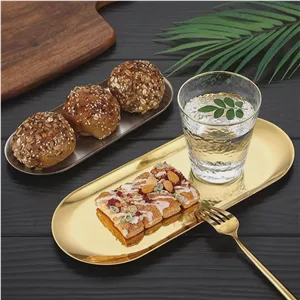 دیس استیل رولت خوری بیضی طلایی 10.5 در 26 سانت