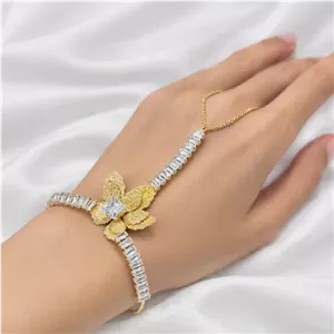 تمیمه (رودستی) زنانه مدل گل نگین دار طلایی