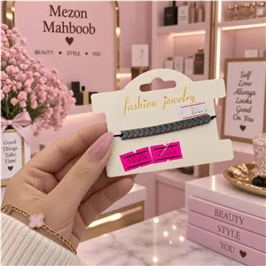 دستبند زنانه مشکی مدل شورون دستبند مینیمال و اسپرت