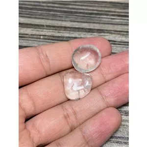 سنگ تامبلر شده کریستال کوارتز شفاف پک دو عددی کد 8247