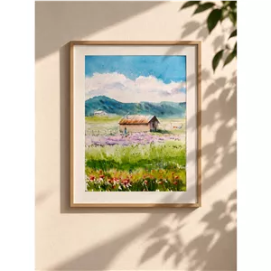 نقاشی آبرنگ گیلان زیبا