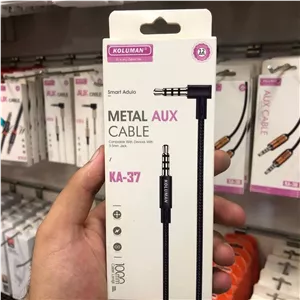 کابل AUX فلزی کولومن KOLUMAN مدل KA-37 جک 3.5 میلیمتری 1 متری