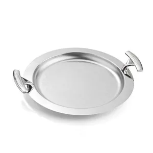 سینی دایره دسته نقره ای نگینی ریور کد 1426 (پس کرایه)