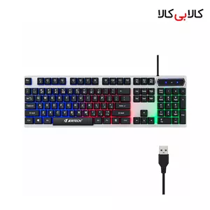 کیبورد گیمینگ جرتک مدل K358 با نورپردازی Rainbow