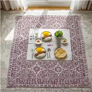 زیرسفره شانل طرح مروارید رنگ زرشکی برند پورهادی 3 متری کد 2358