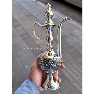 گلاب پاش مسی گلبرگ کروم بزرگ (گلابپاش سایز 3 ) طرح دار رزگل نقره ای 