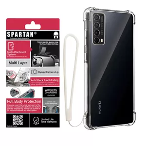 کاور اسپارتان مدل Airbag Strap مناسب برای گوشی موبایل هوآوی Y7A P Smart 2021 به همراه بندآویز Vg3