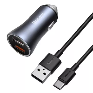 شارژر فندکی باسئوس مدل Golden Contactor Pro به همراه کابل تبدیل USB-C DN2