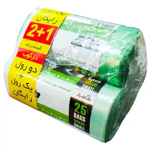 کیسه زباله دارکوب مدل DARZROLSABZ-SMAL25 مجموعه سه عددی بسته 25 عددی YZG