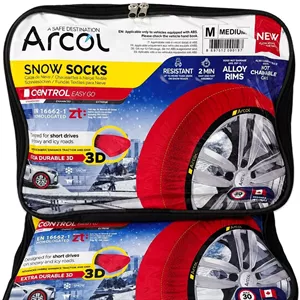 زنجیر چرخ نانو پارچهای (جوراب چرخ) Arcol سایز L مناسب سمند، دنا و سورن بسته 2 عددی وارداتی ترکیه