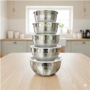 سرویس لگن استیل ساده درب سفید 5 تکه برند YYI220