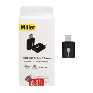 تبدیل Miller OTG Type-C TO USB مدل MO-202 - مشکی (گارانتی پارتیان پایا)