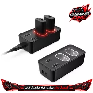پایه شارژر باتری دسته بازی Xbox One X S دابی مدل TYX-0665 800mAh با دو باتری و دو پورت USB
