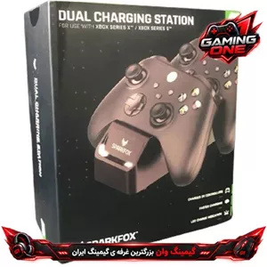پایه شارژ دسته بازی اسپارک فاکس مدل w20x504-01 مناسب Xbox Series X S با 2 باتری 1100mAh