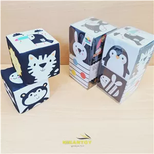 مکعب ابری پارچه ای سیاه و سفید 2 عددی ماه کوچولو
