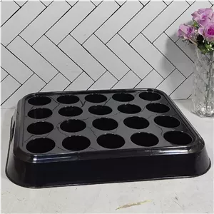 b250 سینی پذیرای 20 حفره مشکی باران (10) ارسال نیمه رایگان