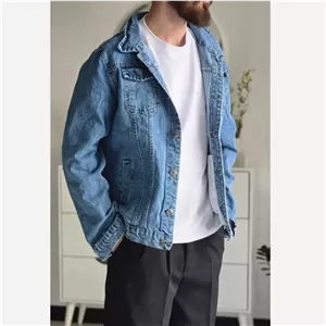 کت جین مردانه سایز بزرگ پارچه ترک بدون کش در رنگبندی متنوع سایز XL تا 4XL
