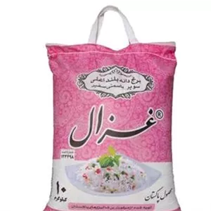 برنج پاکستانی دانه بلند غزال کیسه 10 کیلوگرم