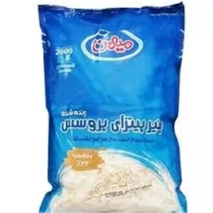 پنیر پیتزا پروسس رنده شده 2 کیلویی میهن کشسانی بالا (بسته 4 عددی)