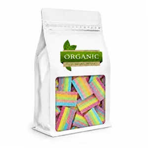پاستیل نواری ترش شکری رنگین کمان ارگانیک - 1 کیلوگرم RZT