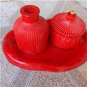 ست قندان و گلدان سنگ مصنوعی 