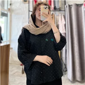 شومیز مشکی نگین دار