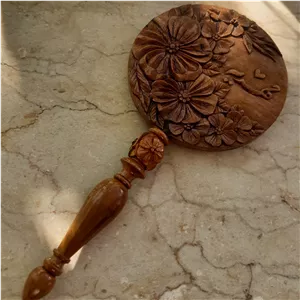 منبت،آینه دسته دار منبتکاری شده