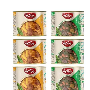 قیمه سیب زمینی و قورمه سبزی با گوشت (بسته 6 عددی خورشت کنسروی پتراکو)