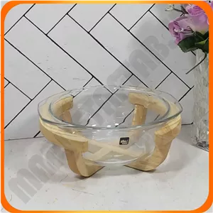 31518 کاسه پایه چوبی صوفیا سایز 2 زیبا سازان