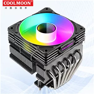 فن سی پی یو ، خنک کننده پردازنده COOLMOON T600 ، شش پایپ مسی ، ARGB 