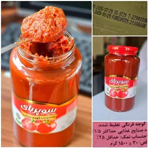 رب گوجه فرنگی سوپربای شیشه 1 5 کیلوگرمی (120 عددی)