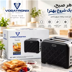 توستر نان وگاترونیکس مدل VE 189 توان 930 وات دو اسلایس با تنظیم میزان برشتگی درباره محصول