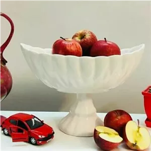 کاسه سرامیکی 28 صدف سفید پایه دار