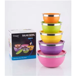 لگن 5 پارچه رنگی استیل Unique ساخت چین