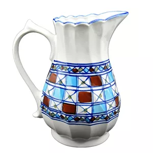 پارچ چینی میبد مروارید طرح شطرنجی مدل پیچ