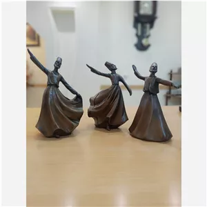 مجسمه 3 تکه دکوری رومیزی رقص سماع ، رنگ طرح چوب