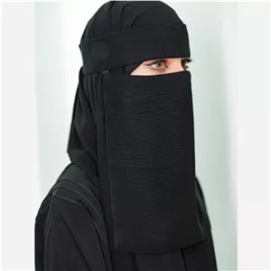 پوشیه نقاب سعودی مشکی جت بلک