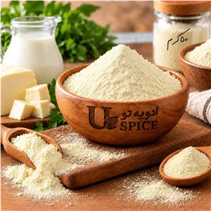پودر آب پنیر 50گرم برای استفاده در تهیه محصولات لبنی، نوشیدنیها، دسرها، شیرینی و محصولات غذایی.