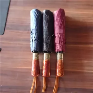 چتر لوکس اتومات برند RST دو رویه 10 فنره ضد باد دسته چوب براق دو نفره