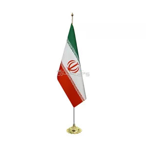 پرچم تشریفات ایران لمینت بدون ریشه، ساتن مات، پایه پنجه شیری