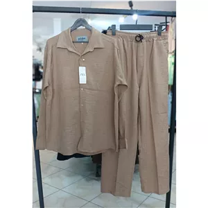 ست مردانه پیراهن و شلوار نچرال استین بلند ZARA سایز (XL تا 3XL) کد 92003