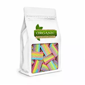 پاستیل نواری ترش شکری رنگین کمان ارگانیک - 500 گرم RZT