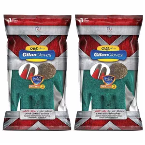 دستکش ایمنی دستکش گیلان مدل Latex.s2 مجموعه 2 عددی Z4D