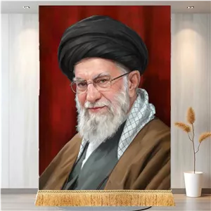 کتیبه مخمل تمثال آیت الله سید علی حسینی خامنه ای رهبر شهید
