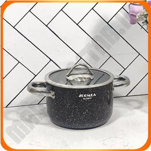 قابلمه درب پیرکس مشکی سایز 14 گرانیتی زومبا 