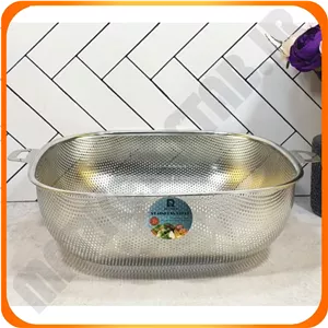 آبکش مربع پانچ دسته دار سایز 34استیل نگیرL3705 زومبا