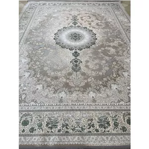 فرش ماشینی 1500 شانه وینتیج کد 5050 سبز 12 متری