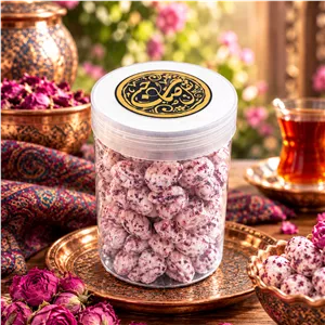 شکرپنیر گل محمدی ظرف 200 گرمی صاحبی