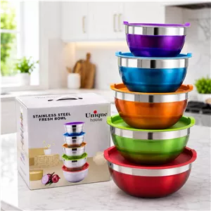 لگن 5پارچه استیل رنگی یونیک
