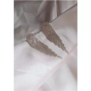 گوشواره آبشاری تمام کریستال رنگ ثابت